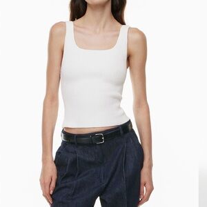 Babaton Sculpt Knit Squareneck Rib-knit Tank